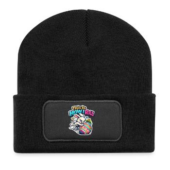 This is how I roll Hase Häschen Frühling - Recycelte Patch Beanie - Schwarz - Vorne