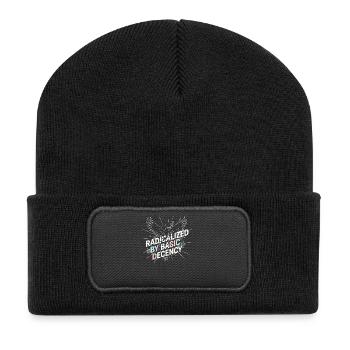 Radicalized by Basic Decency Shirt Democracy Fans - Recycled Patch Beanie - black - Front