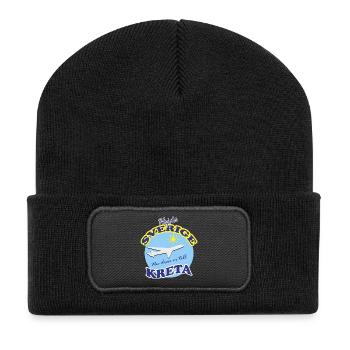 Adieu Suède - Maintenant nous allons en Crète - Beanie recyclé à patch - noir - Devant