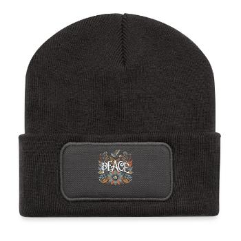 Peace Nature Symbol of Tranquility and Harmony Lover - Recycled Patch Beanie - dark grey - Front