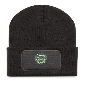 Slogan féministe : Chemise pour femmes fortes - Beanie recyclé à patch - charbon - Devant