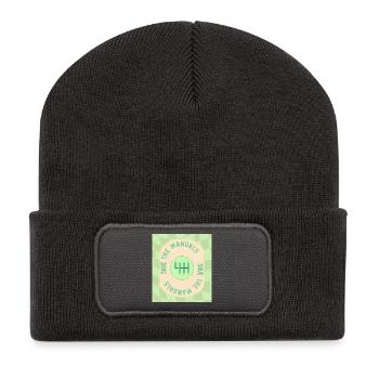 Save The Manuals Design for Petrolheads - green - Recycled Patch Beanie - dark grey - Front
