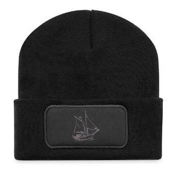 Sailing Adventure Silhouette: Elegant Sailors - Recycled Patch Beanie - black - Front