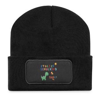 Stolzes Schulkind 2026  - Recycelte Patch Beanie - Schwarz - Vorne