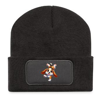 Beagle Handstand Breakdance Sporty Cute - Recycled Patch Beanie - dark grey - Front