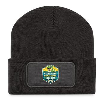 Kleine Arme Große Pläne Mega Süß - Recycelte Patch Beanie - Dunkelgrau - Vorne