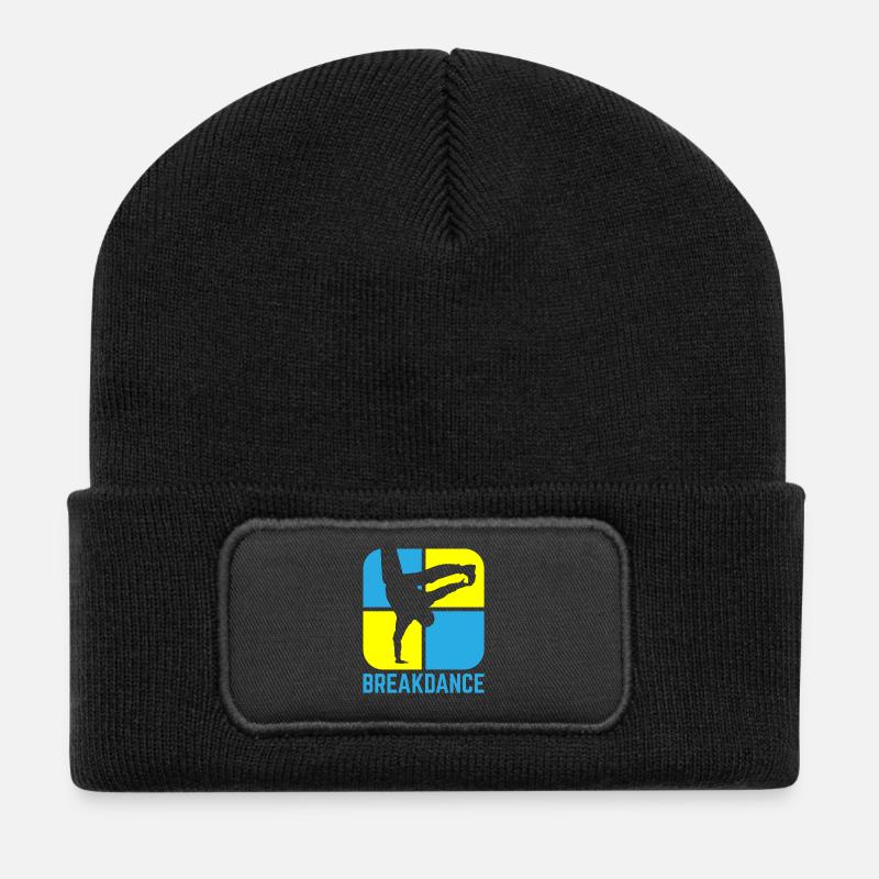 Breakdance - Beanie recyclé à patch - noir