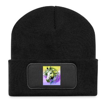horse - Recycled Patch Beanie - black - Front