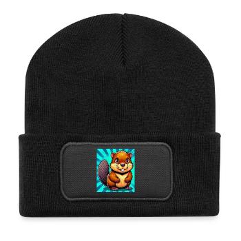 Bieber - Recycelte Patch Beanie - Schwarz - Vorne