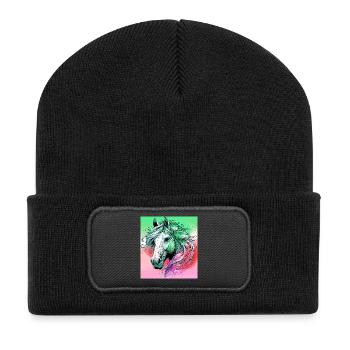 horse - Recycled Patch Beanie - black - Front