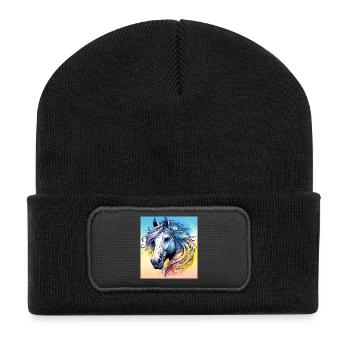 horse - Recycled Patch Beanie - black - Front
