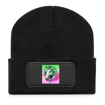 horse - Recycled Patch Beanie - black - Front