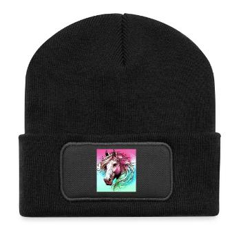 horse - Recycled Patch Beanie - black - Front
