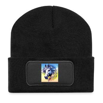 horse - Recycled Patch Beanie - black - Front