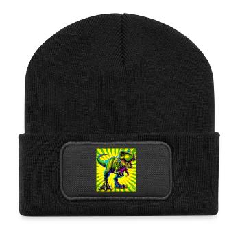 dinosaure - Beanie recyclé à patch - noir - Devant