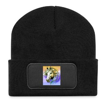 horse - Recycled Patch Beanie - black - Front