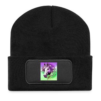 horse - Recycled Patch Beanie - black - Front