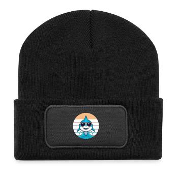 Requin pastel lunettes de soleil - Beanie recyclé à patch - noir - Devant