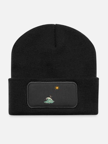 Surfeur - Beanie recyclé à patch - noir