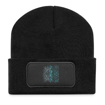 Digital Ordnung und Chaos - Recycelte Patch Beanie - Schwarz - Vorne
