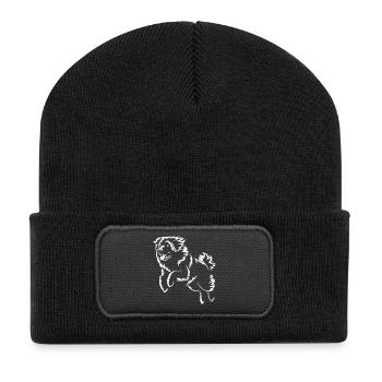 Leonberger "Black Edition" - Recycelte Patch Beanie - Schwarz - Vorne
