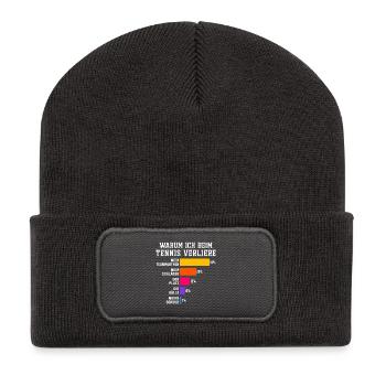 warum ich beim tennis verliere  - Recycelte Patch Beanie - Dunkelgrau - Vorne
