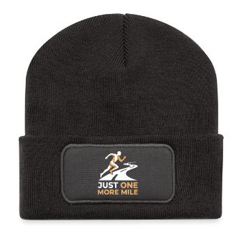 Just One More Mile Running Motif - Recycled Patch Beanie - dark grey - Front