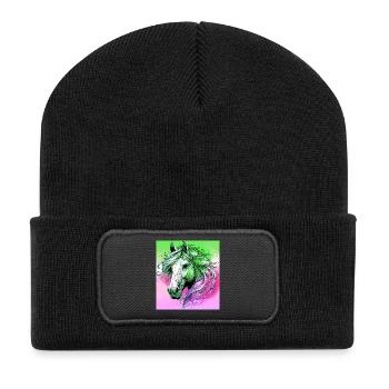 horse - Recycled Patch Beanie - black - Front