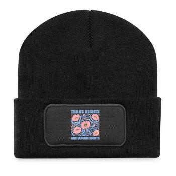 Mois de la fierté LGBT - Les droits des personnes trans sont des droits humains - Beanie recyclé à patch - noir - Devant