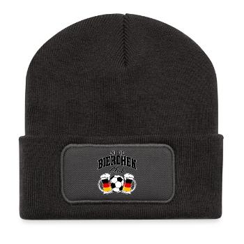 Lecker Bierchen Club Fußball Deutschland - Recycelte Patch Beanie - Dunkelgrau - Vorne
