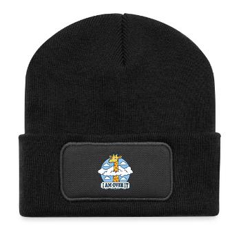 Giraffe Leave-it-behind - Recycelte Patch Beanie - Schwarz - Vorne
