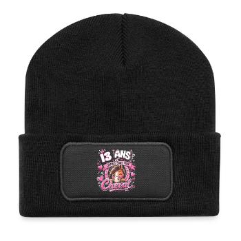 Cheval 13 Ans Anniversaire Ado Poney - Beanie recyclé à patch - noir - Devant
