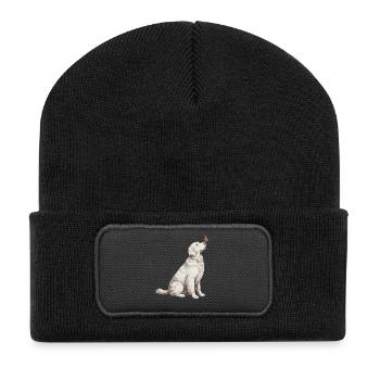 Motif papillon Golden Retriever - Beanie recyclé à patch - noir - Devant