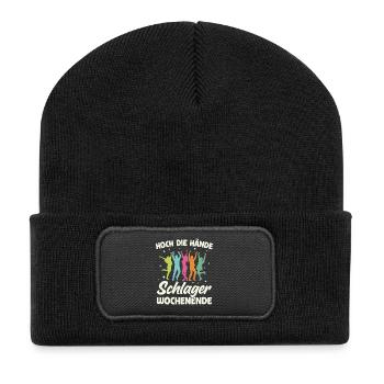 Schlager Party Schlagermusik Tanzparty Musik - Recycelte Patch Beanie - Schwarz - Vorne