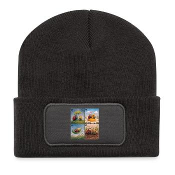 Coccinelle et Abeille : Une belle amitié - Beanie recyclé à patch - charbon - Devant