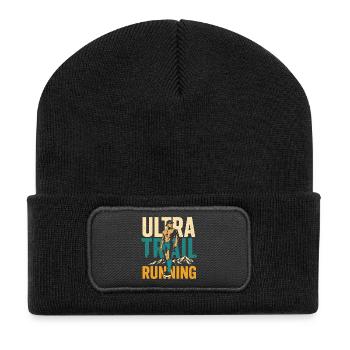 Ultra-Trailrunning - Recycelte Patch Beanie - Schwarz - Vorne