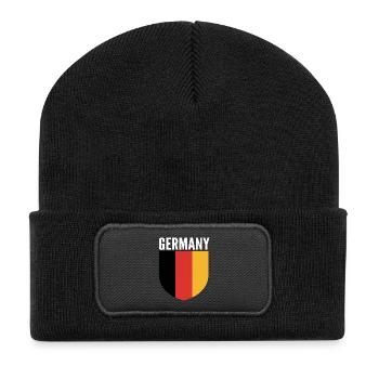 Germany Shield Flag Design - Recycled Patch Beanie - black - Front