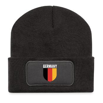 Germany Shield Flag Design - Recycled Patch Beanie - dark grey - Front