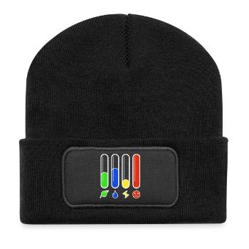 Statusbalken – Rage High - Recycelte Patch Beanie - Schwarz - Vorne