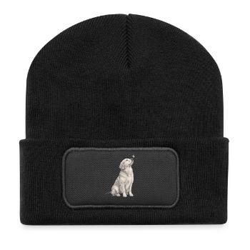 Golden Retriever Gift for Dog Owners - Recycled Patch Beanie - black - Front