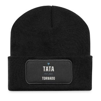 Tata d'un petit Tornado - Beanie recyclé à patch - noir - Devant