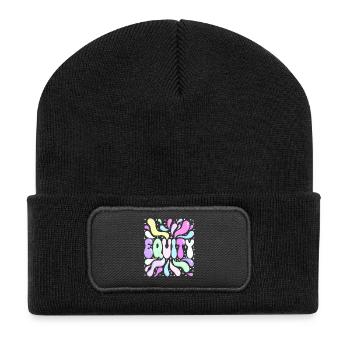 Equality Bright Pastel Party - Recycelte Patch Beanie - Schwarz - Vorne