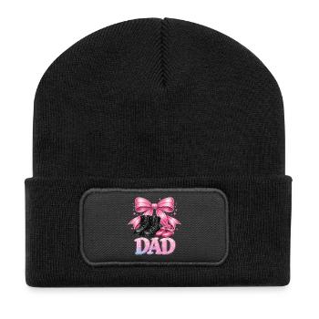 Dad Father Daughter Shoes Bow Gift - Recycled Patch Beanie - black - Front