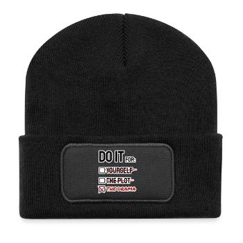 FAIS-LE POUR LE DRAME / L’INTRIGUE / TOI-MÊME Liste - Beanie recyclé à patch - noir - Devant