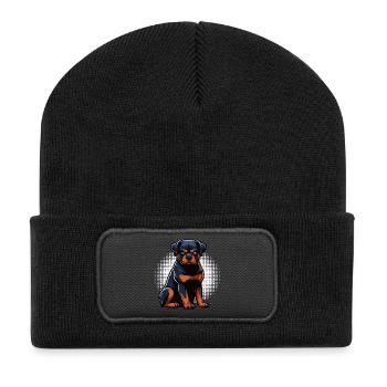 Rottweiler Rottweilerbesitzer Rottweilerliebhaber - Recycelte Patch Beanie - Schwarz - Vorne