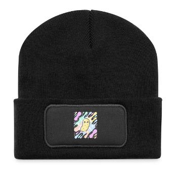 Cornichon pastel étoilé - Beanie recyclé à patch - noir - Devant