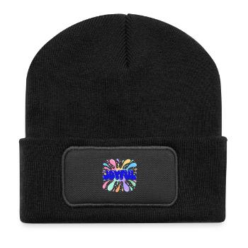 Joyful Bleu Éclats Multicolores - Beanie recyclé à patch - noir - Devant