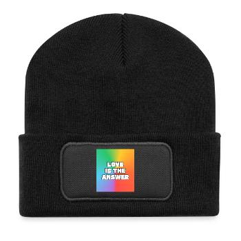 L’amour est la réponse arc-en-ciel - Beanie recyclé à patch - noir - Devant
