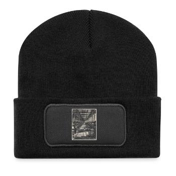 Lost Places Fox Retro Industry Animal Crime - Recycled Patch Beanie - black - Front