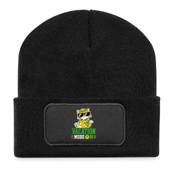 Mode vacances sur le motif des lunettes de soleil pour chat - Beanie recyclé à patch - noir - Devant